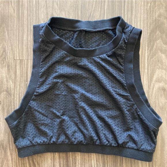 Alo Yoga Mesh All-Star Wide Leg Pant and Bra Tank in Black - Picture 5 of 10